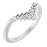 14K White .08 CTW Natural Diamond Contour Band