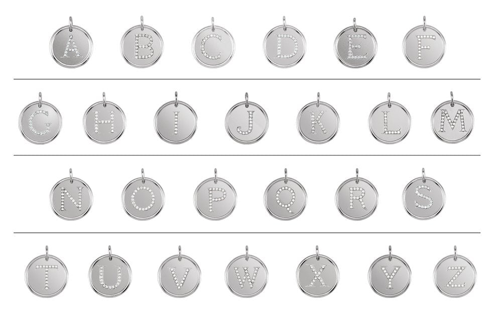 14K White Gold .08 CTW Natural Diamond Posh Mommy® Initial A Pendant