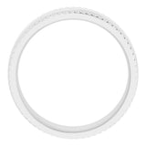 14K White Gold 7 mm Milgrain & Rope Stepped-Edge Comfort-Fit Flat Band Size 10