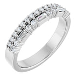 14K White Gold 1/3 CTW Natural Diamond Double Row Anniversary Band