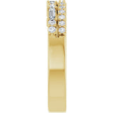 14K Yellow Gold 1/3 CTW Natural Diamond Double Row Anniversary Band