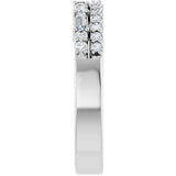 14K White Gold 1/3 CTW Natural Diamond Double Row Anniversary Band
