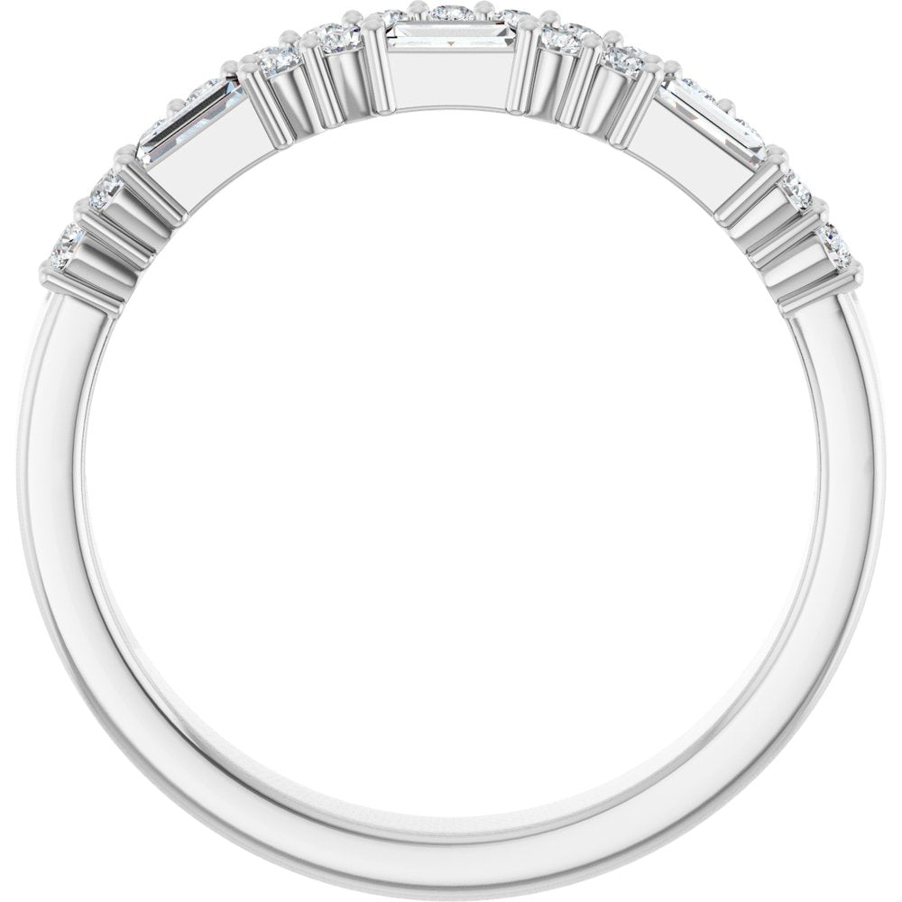 14K White Gold 1/3 CTW Natural Diamond Double Row Anniversary Band