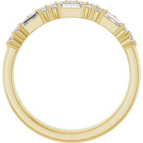 14K Yellow Gold 1/3 CTW Natural Diamond Double Row Anniversary Band
