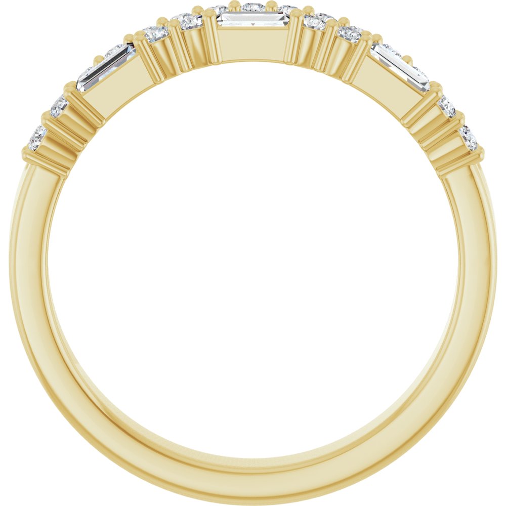 14K Yellow Gold 1/3 CTW Natural Diamond Double Row Anniversary Band