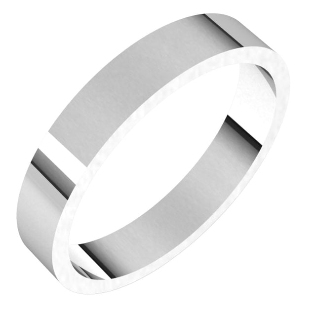 14K White Gold 3.5 mm Flat Band Size 6