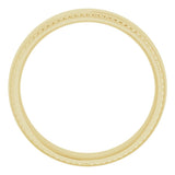 14K Yellow Gold 6 mm Rope & Milgrain Stepped-Edge Comfort-Fit Half Round Band Size 12