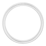 14K White 6 mm Rope & Milgrain Stepped-Edge Comfort-Fit Half Round Band Size 10