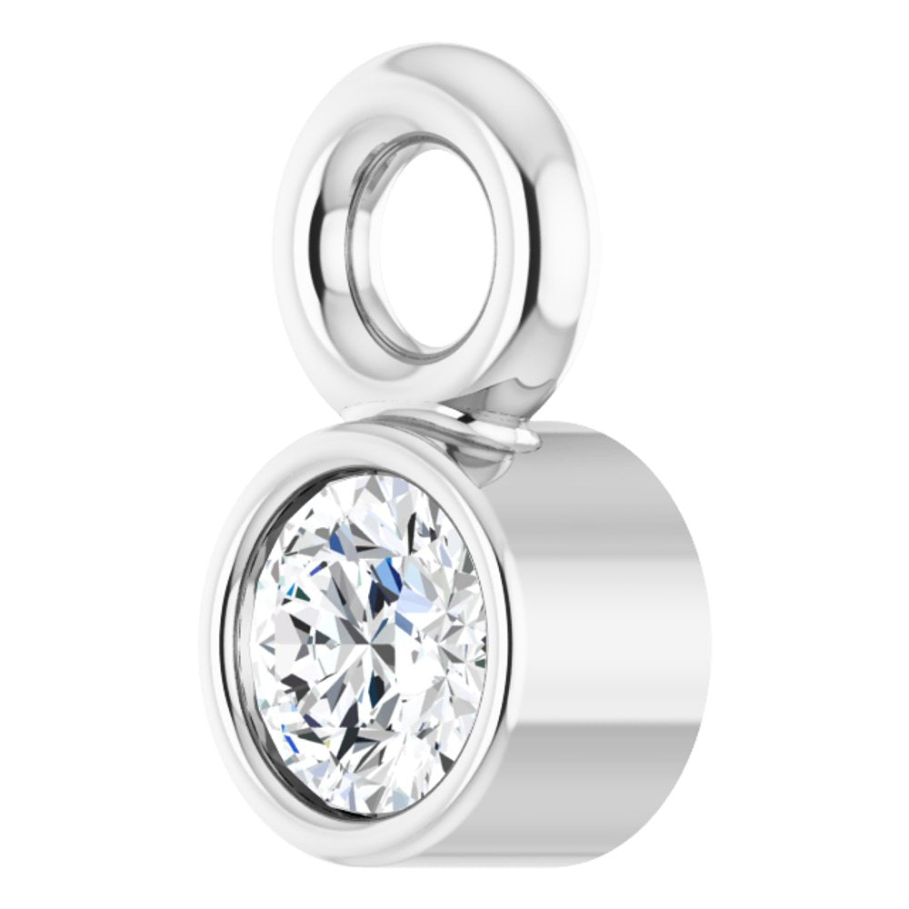 14K White .02 CT Natural Diamond Dangle