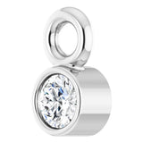 14K White .02 CT Natural Diamond Dangle