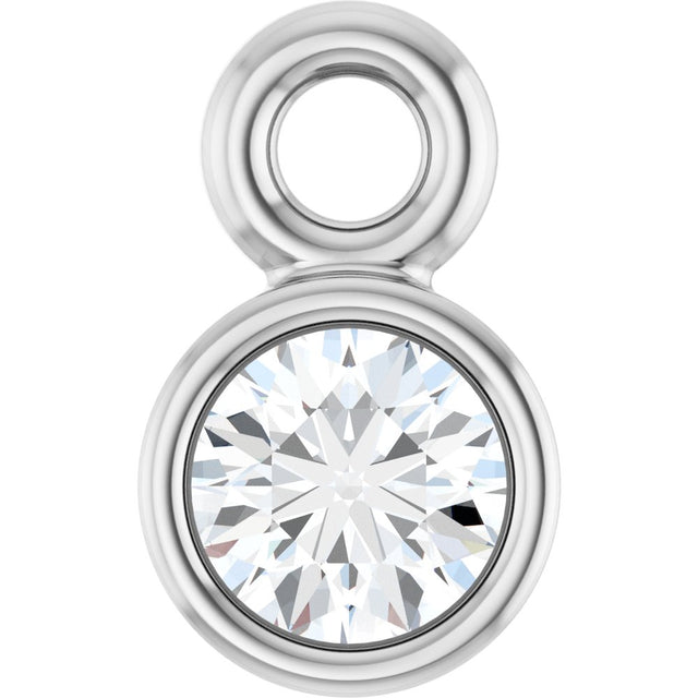 14K White .04 CT Natural Diamond Dangle