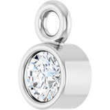 14K White .04 CT Natural Diamond Dangle