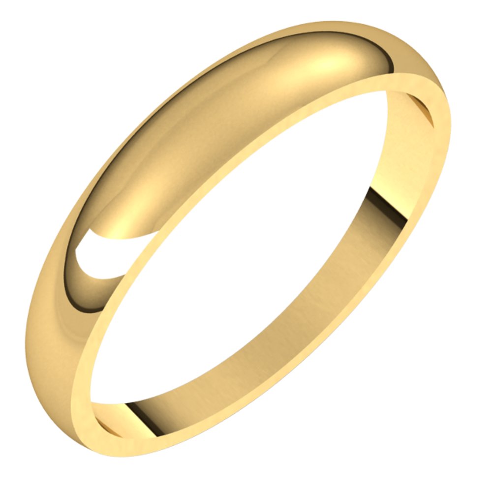 14K Yellow Gold 3.5 mm Tapered Half Round Band Size 5.5