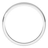 18K White 3.5 mm Half Round Tapered Band Size 5.5