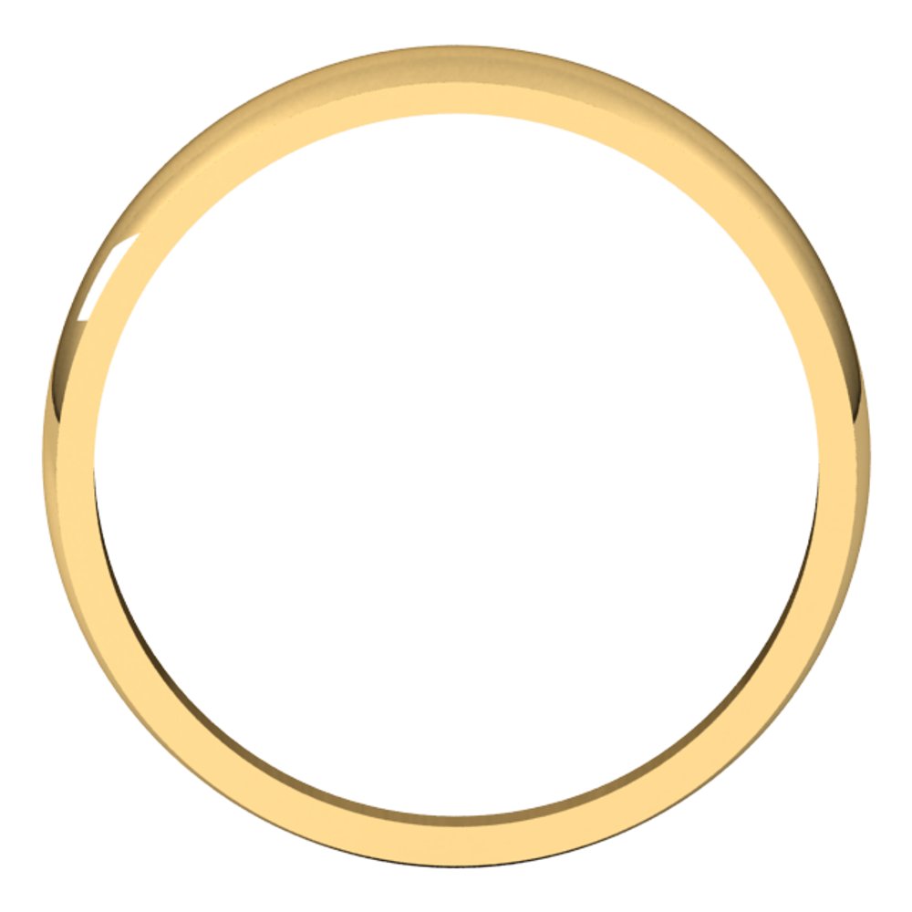 10K Yellow Gold 3.5 mm Tapered Half Round Band Size 6.5