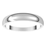 18K White 3.5 mm Half Round Tapered Band Size 5.5