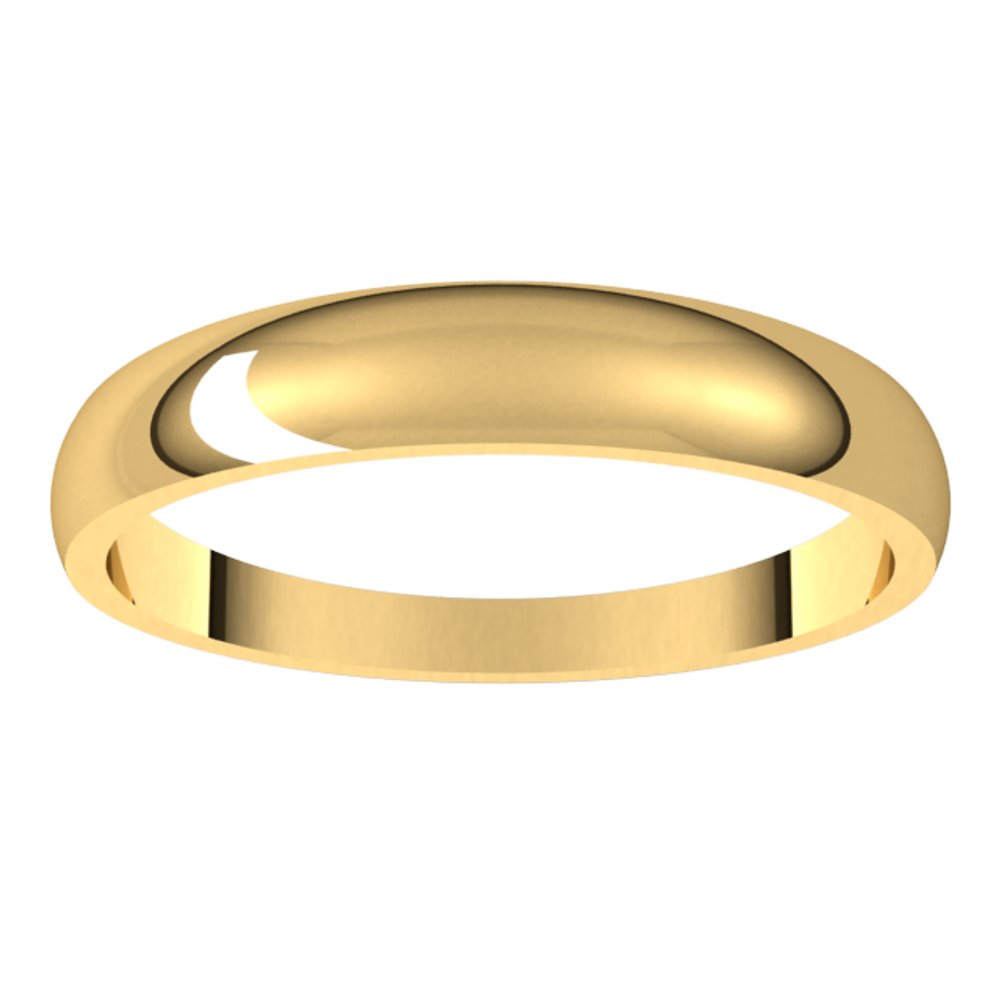 10K Yellow Gold 3.5 mm Tapered Half Round Band Size 6.5