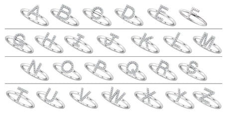 14K White Gold .04 CTW Natural Diamond Initial L Ring
