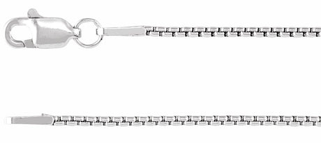 Rhodium-Plated Sterling Silver 1.25 mm Box 16" Chain
