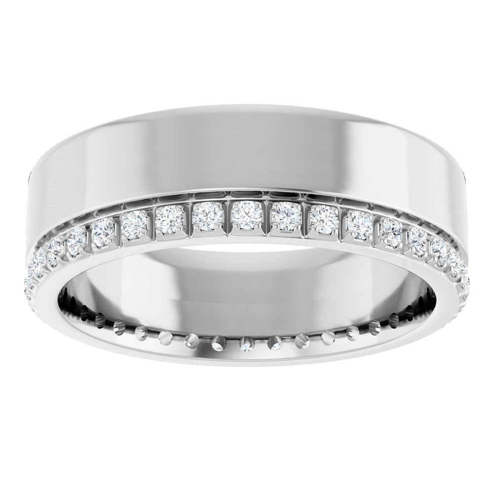 14K White Gold 1/3 CTW Natural Diamond Accented Band Size 7