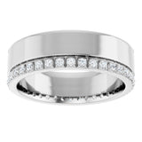 14K White Gold 1/3 CTW Natural Diamond Accented Band Size 7
