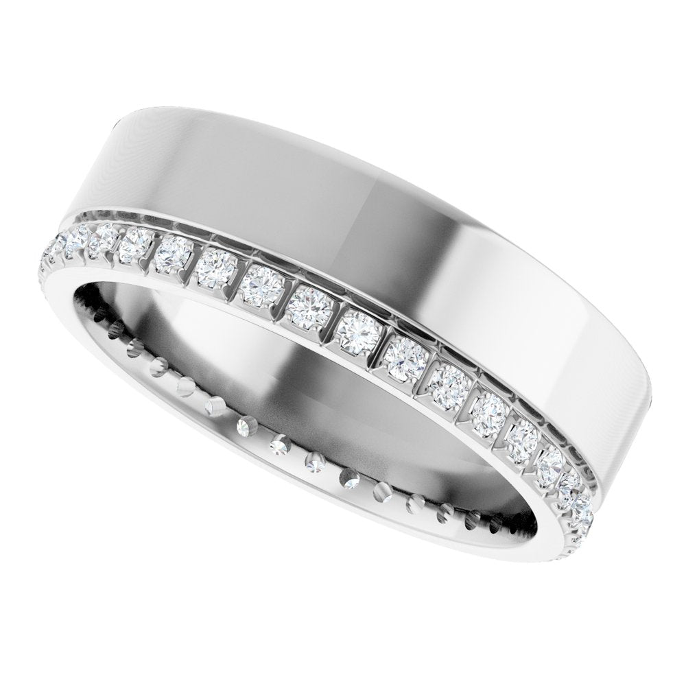 14K White Gold 1/3 CTW Natural Diamond Accented Band Size 7