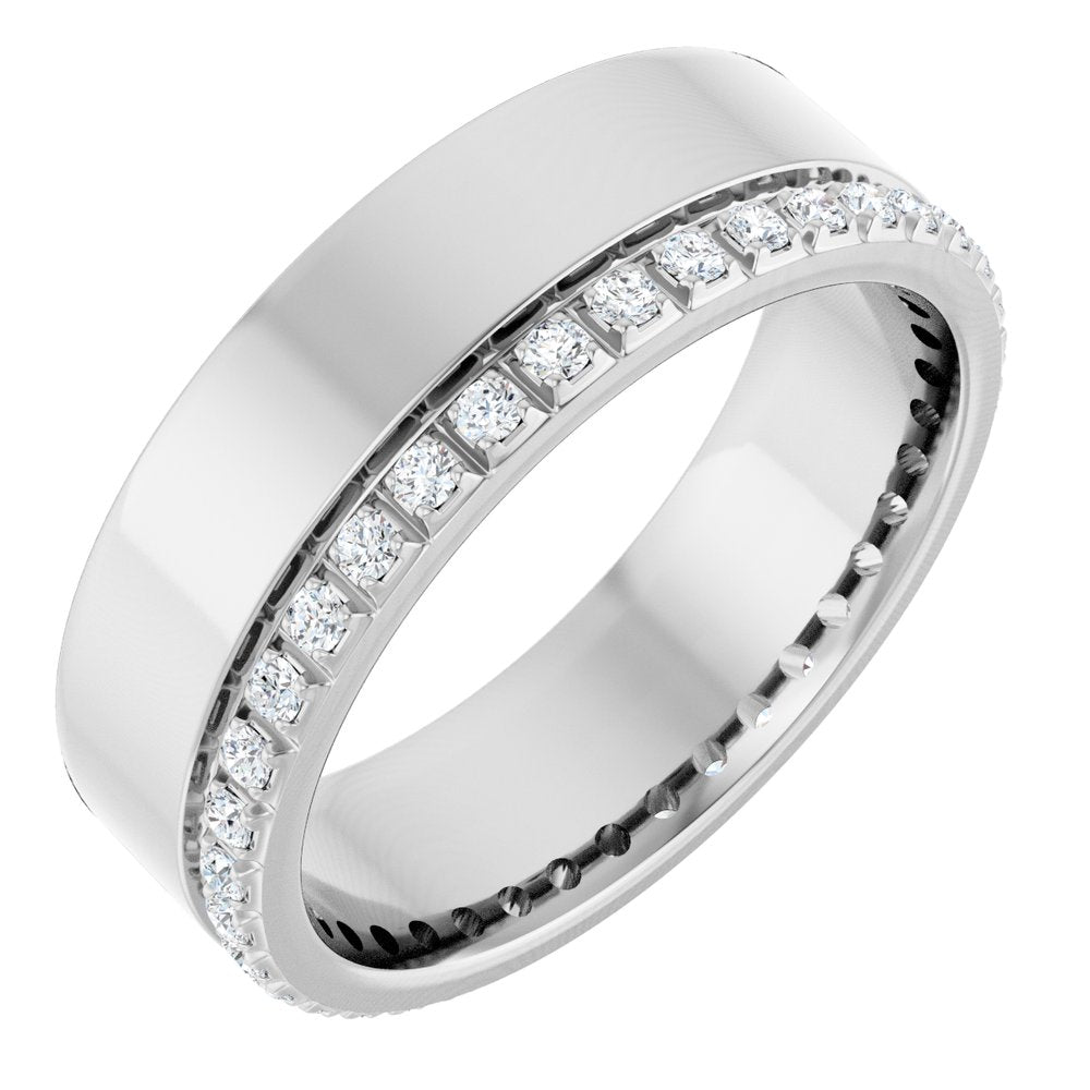 14K White Gold 1/3 CTW Natural Diamond Accented Band Size 7