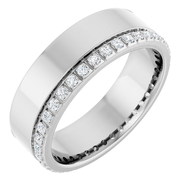 14K White Gold 1/3 CTW Natural Diamond Accented Band Size 7