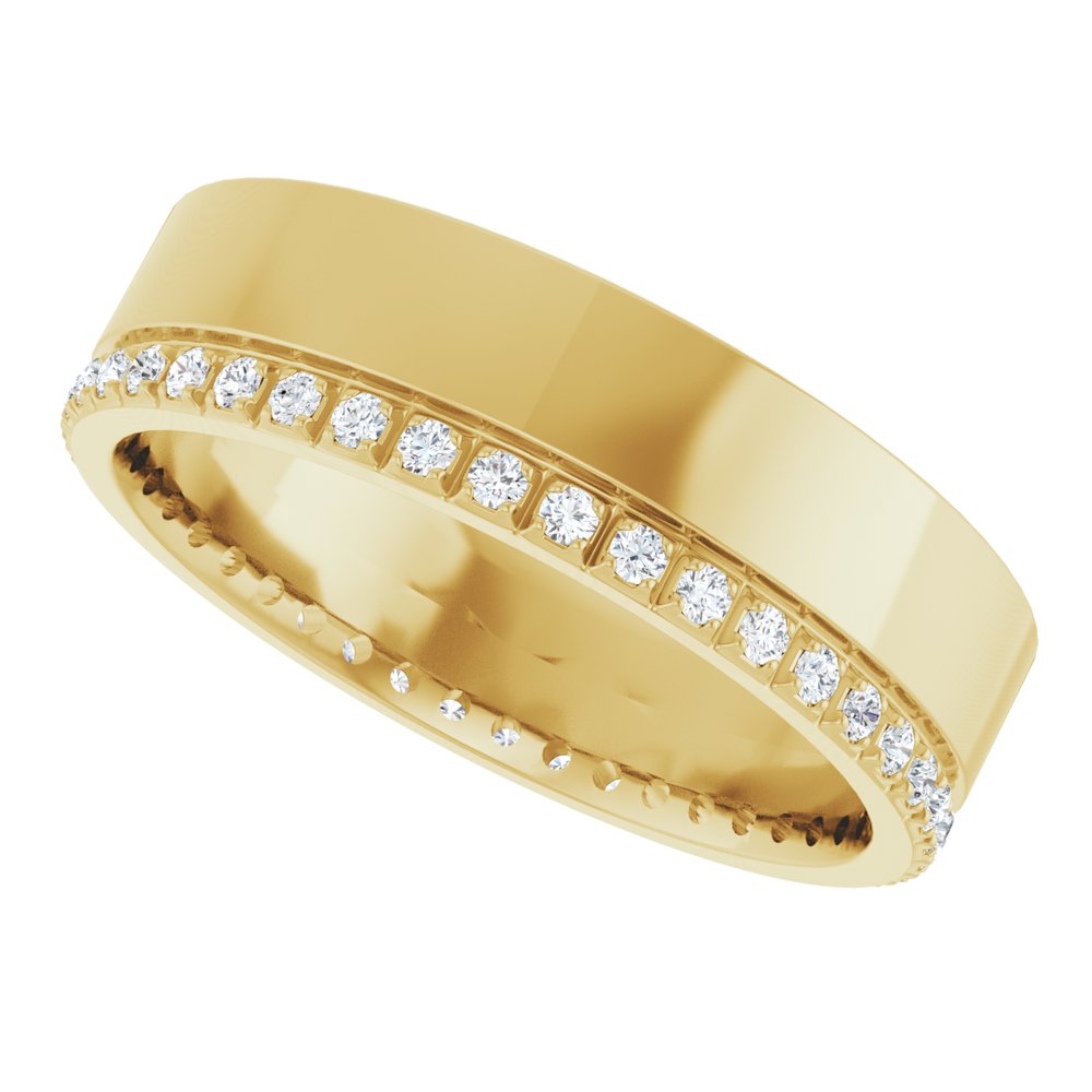 14K Yellow 1/3 CTW Natural Diamond Accented Band Size 10