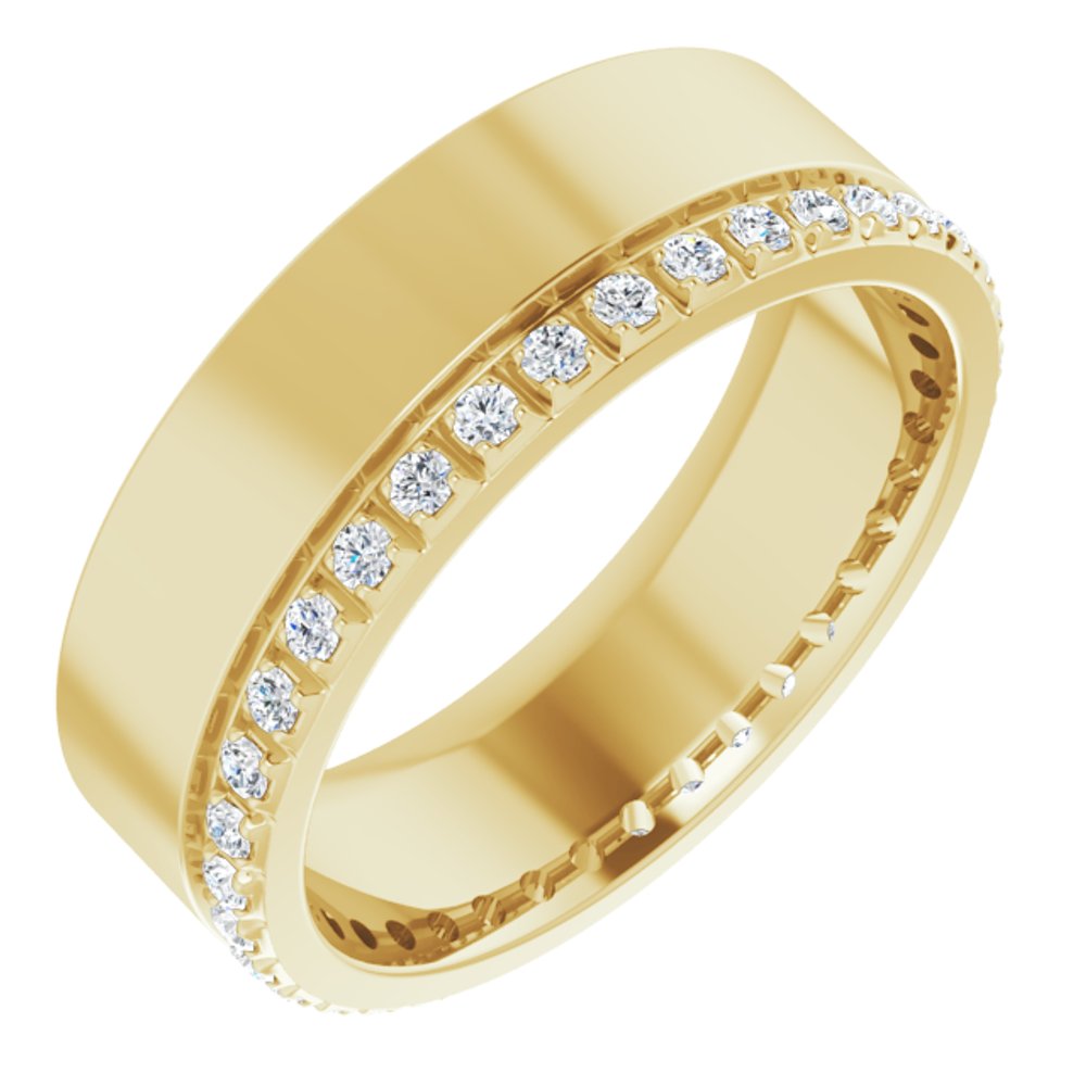 14K Yellow 1/3 CTW Lab-Grown Diamond Accented Band Size 6.5