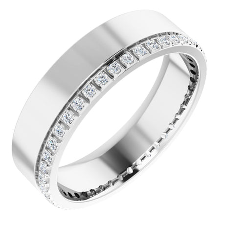 14K White Gold 3/8 CTW Natural Diamond Accented Band Size 10.5