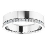 14K White Gold 3/8 CTW Natural Diamond Accented Band Size 10.5