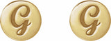 14K Yellow 8 mm Engravable Disc Earrings