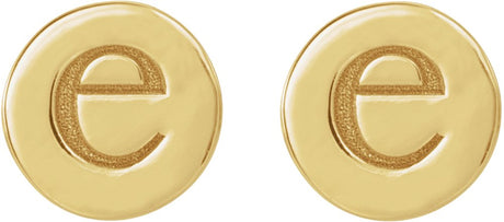 14K Yellow Gold 5 mm Engravable Disc Earrings