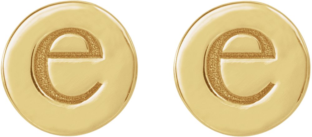 14K Yellow Gold 6.3 mm Engravable Disc Earrings