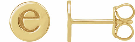 18K Yellow Gold 6.3 mm Engravable Disc Earrings