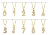 14K Yellow Petite Pavé™ .03 CTW Natural Diamond Numeral 7 16-18" Necklace