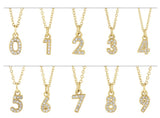 14K Yellow Gold Petite Pavé®.03 CTW Natural Diamond Numeral 7 16-18" Necklace