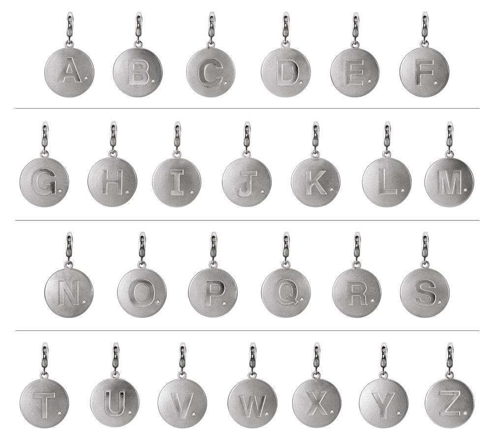 Sterling Silver .005 CT Natural Diamond Initial J Charm/Pendant