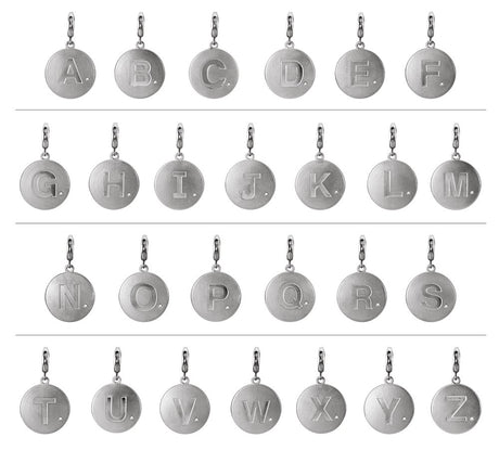 Sterling Silver .005 CT Natural Diamond Initial J Charm/Pendant