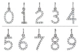 14K White Gold .07 CTW Natural Diamond Numeral 4 Charm/Pendant 