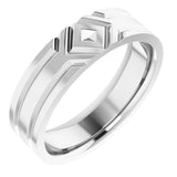 Sterling Silver 6 mm Grooved Comfort-Fit Flat Band Size 10.5