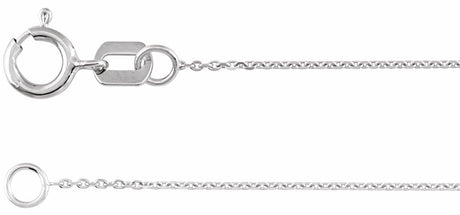 14K White Gold .65 mm Diamond-Cut Cable 16" Chain