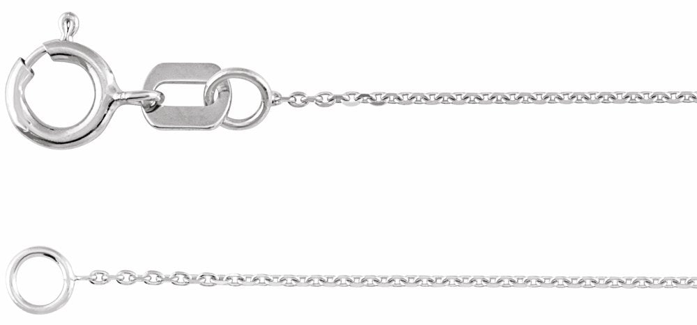 14K White Gold .65 mm Diamond-Cut Cable 16" Chain