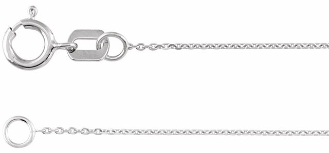 14K White Gold .65 mm Diamond-Cut Cable 16" Chain