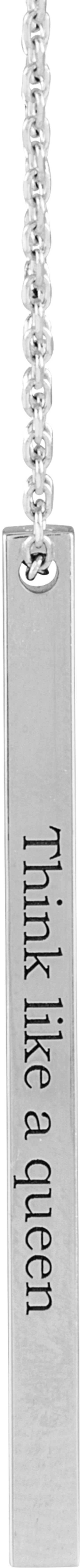 14K White Gold Engravable Four-Sided Bar 16-18" Necklace