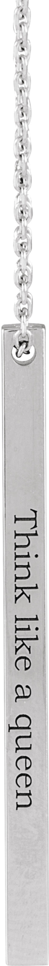 14K White Gold Engravable Four-Sided Bar 16-18" Necklace
