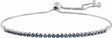 14K White Gold Natural Blue Sapphire Adjustable 9 1/2" Bolo Bracelet