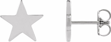 Platinum 6.2 mm Star Friction Post & Back Earrings