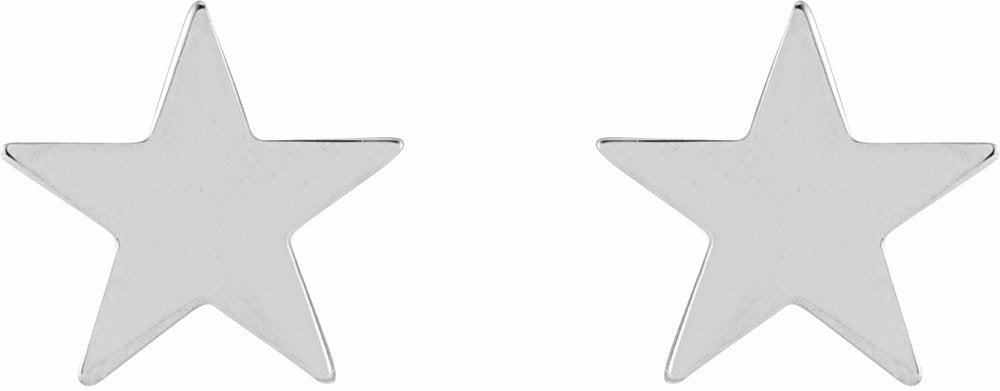 Sterling Silver 6.2 mm Star Friction Post & Back Earrings